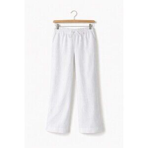 Tommy Bahama Women’s White Linen Tapered Leg Pants With Drawstring SL